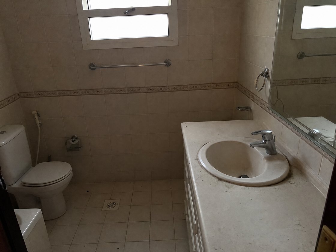 The same bathroom as we found it